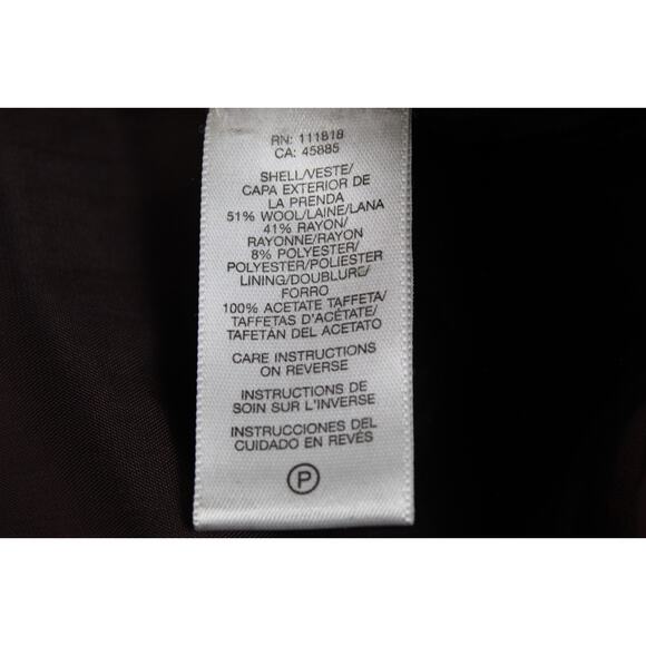 Michael Kors Wool Coat Womens Small Brown Plaid Y2K Academia Preppy Fall - Picture 6 of 7